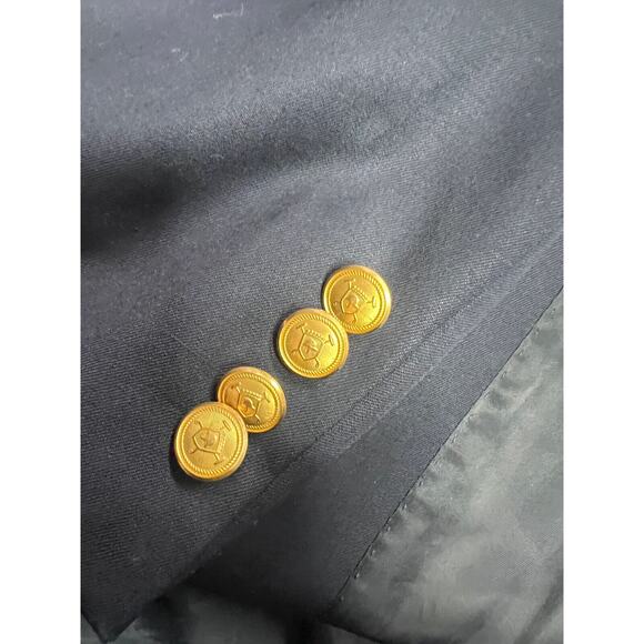 Ralph Lauren Suit Coat Men Navy Blue Large Gold Buttons Career Business Corpcore - Picture 8 of 9